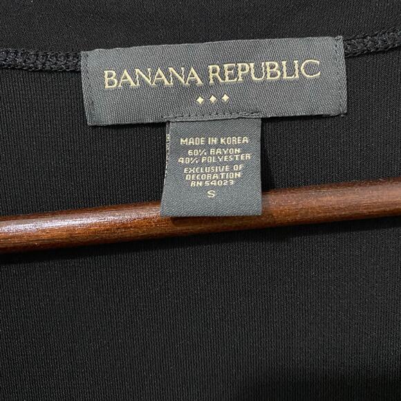 Vintage Y2K Banana Republic Wrap Dress Womens Size Small Black 3/4 Sleeves - Picture 5 of 9